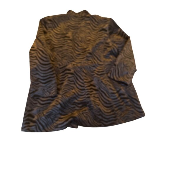 Chicos Animal Print Velvet Jacket Size 16/18 Polyester Black & Gray Witchy Goth - Picture 7 of 7